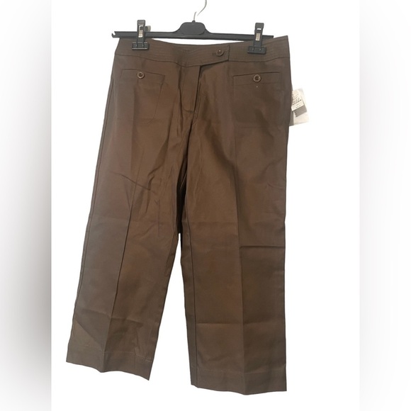 Talbots Women's 8 Chocolate Brown Capri Cropped Pants‎ Stretch Classic Straight - Picture 6 of 9